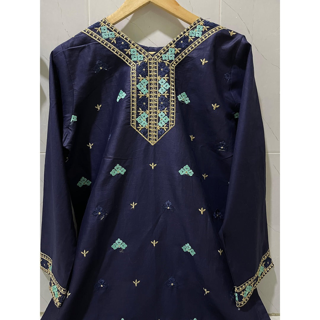 Cotton Embroidered 2-Piece Suit