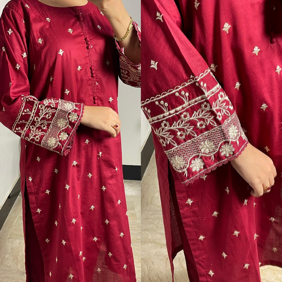 Cotton Embroidered Partywear 2-Piece