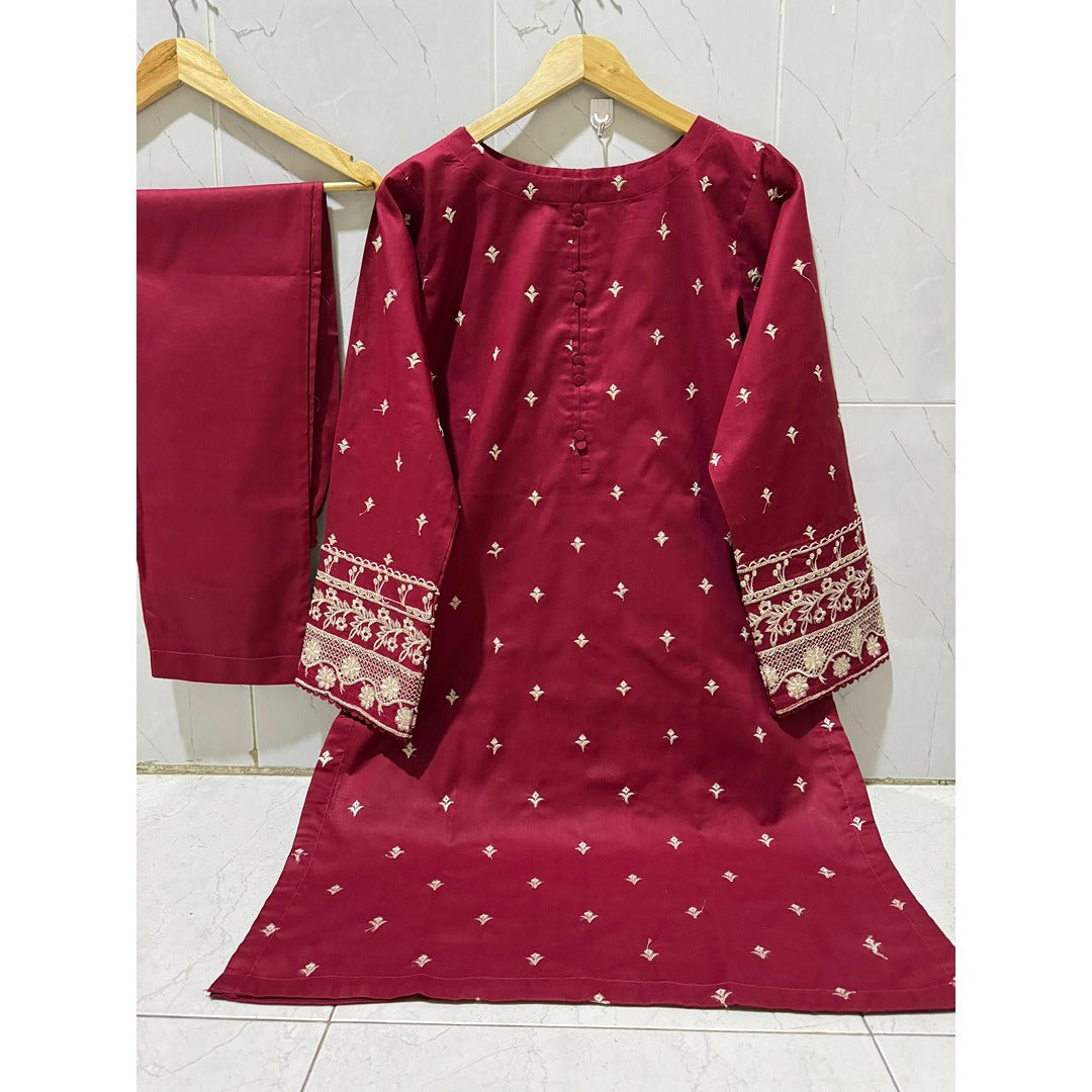 Cotton Embroidered Partywear 2-Piece