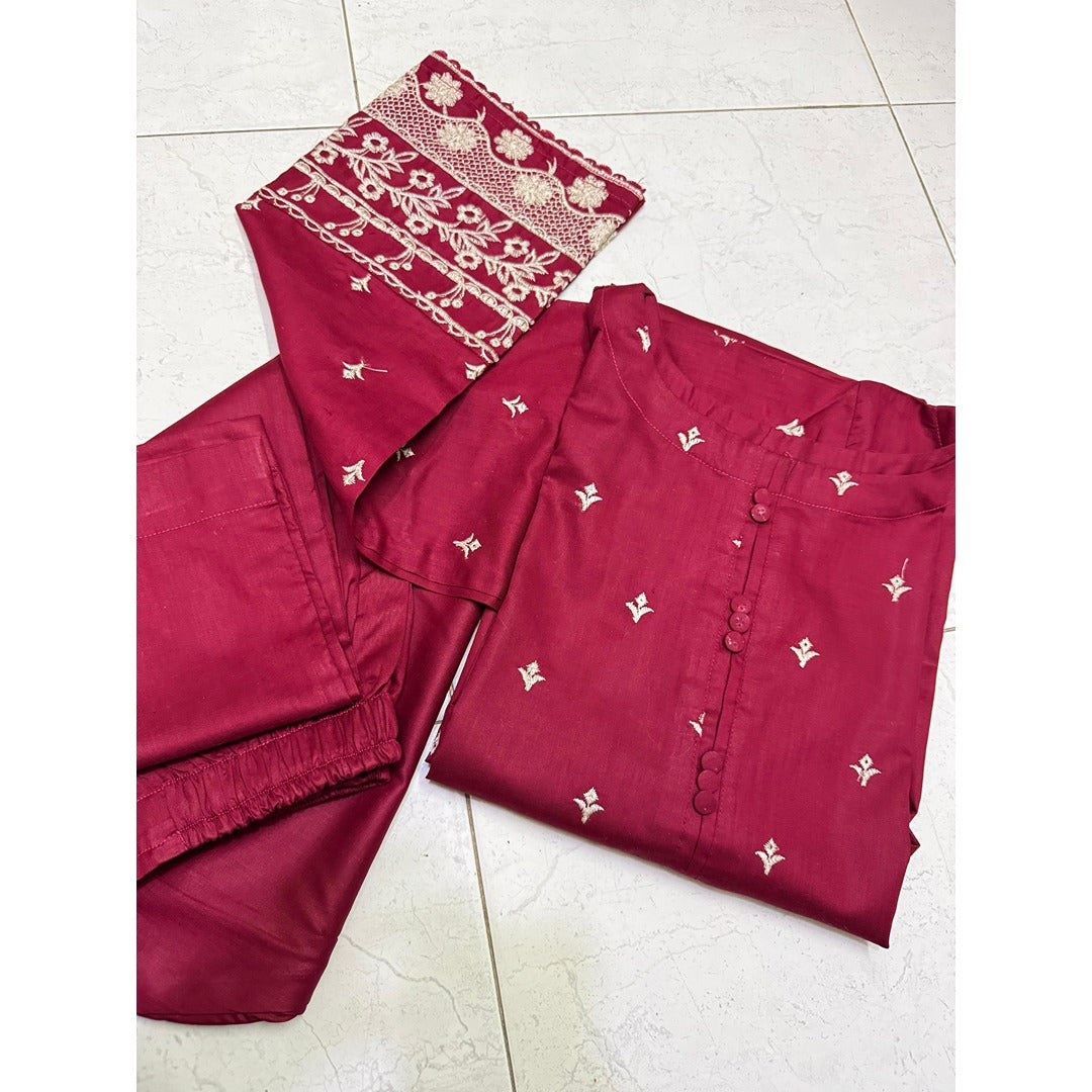 Cotton Embroidered Partywear 2-Piece