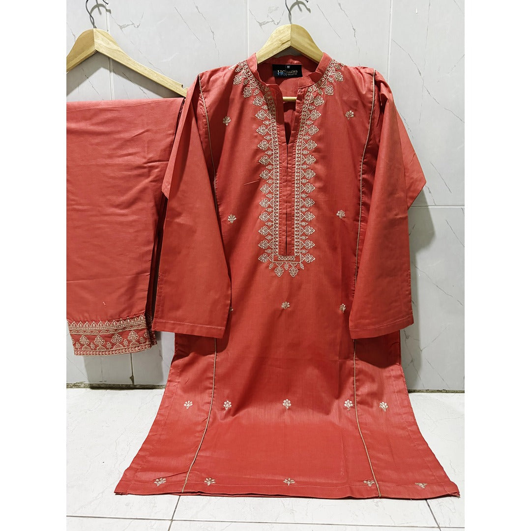 Embroidered Cotton Partywear 2-Piece