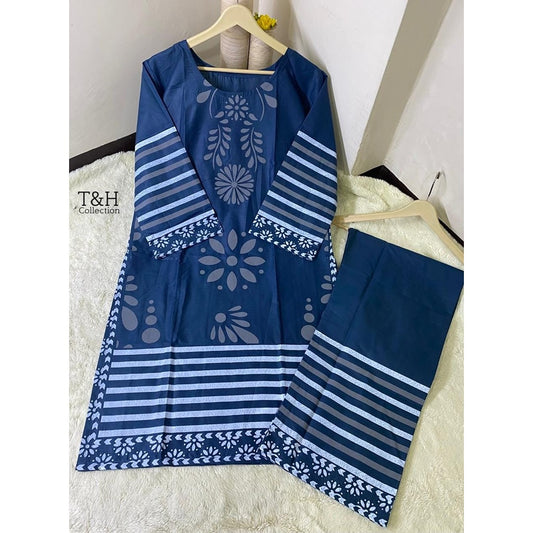 Digital Block Print 2-Piece Suit – Soft Cotton