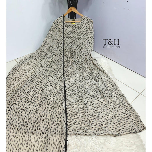 Elegant Chiffon Maxi with Matching Dupatta – New Arrival ✨