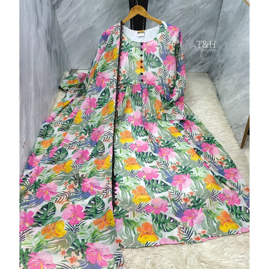Elegant Chiffon Maxi with Matching Dupatta – New Arrival ✨