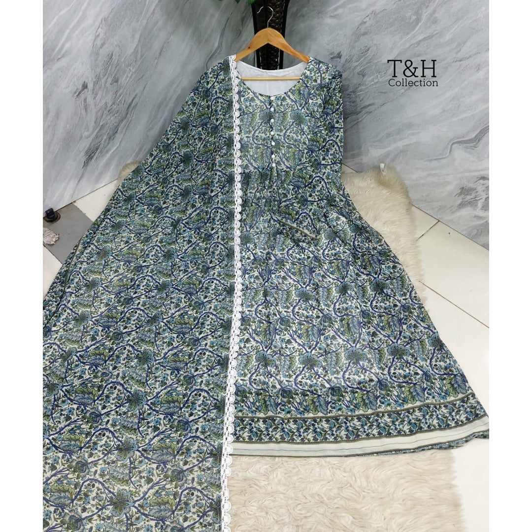 Elegant Chiffon Maxi with Matching Dupatta – New Arrival ✨