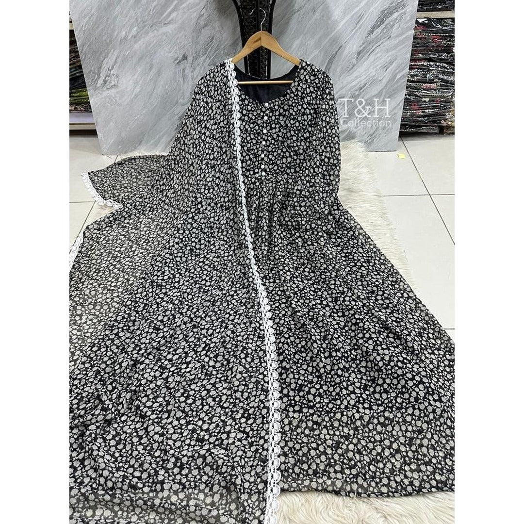 Elegant Chiffon Maxi with Matching Dupatta – New Arrival ✨