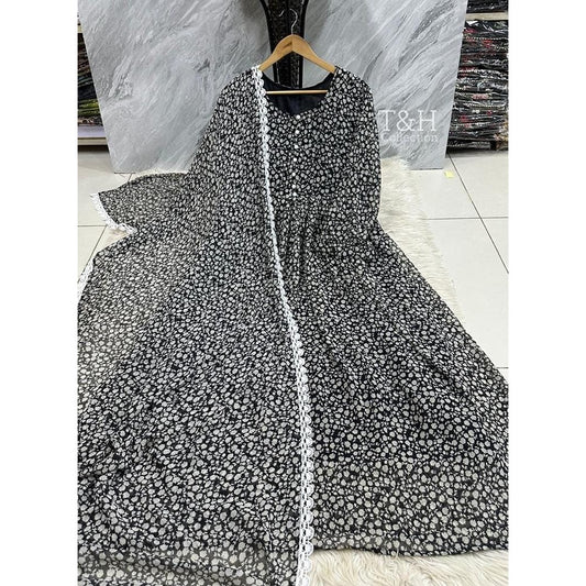 Elegant Chiffon Maxi with Matching Dupatta – New Arrival ✨