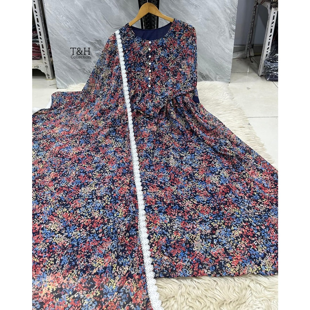Elegant Chiffon Maxi with Matching Dupatta – New Arrival ✨