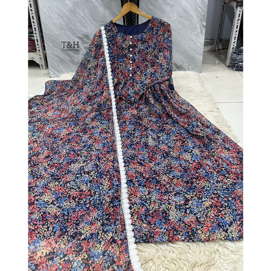 Elegant Chiffon Maxi with Matching Dupatta – New Arrival ✨