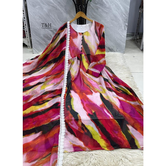 Elegant Chiffon Maxi with Matching Dupatta – New Arrival ✨