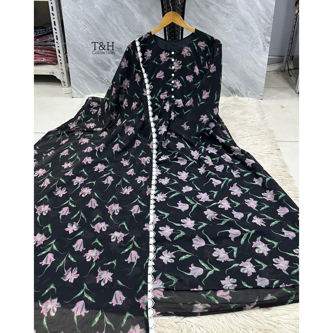 Elegant Chiffon Maxi with Matching Dupatta – New Arrival ✨
