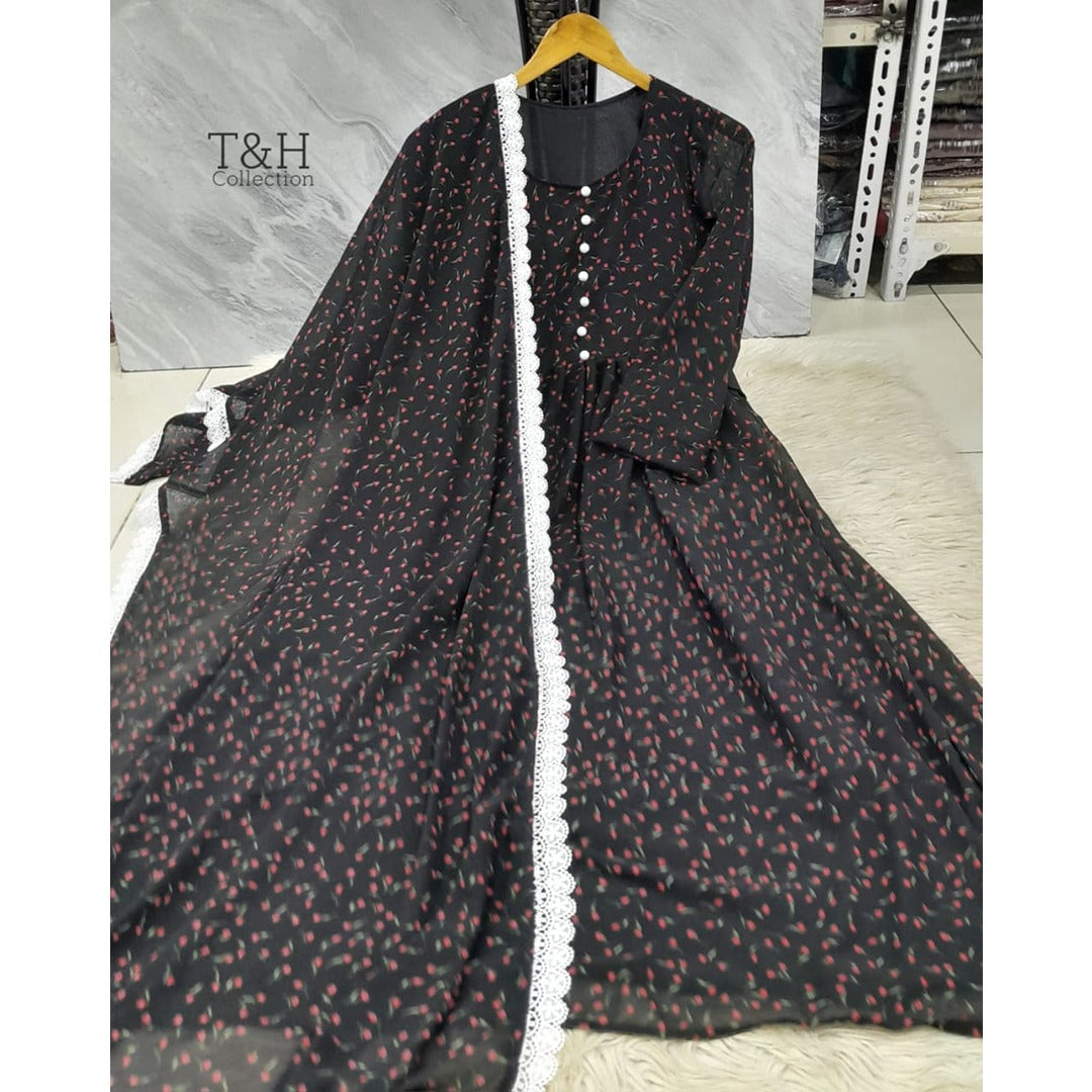 Elegant Chiffon Maxi with Matching Dupatta – New Arrival ✨