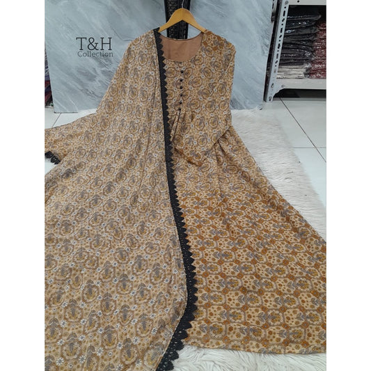 Elegant Chiffon Maxi with Matching Dupatta – New Arrival ✨