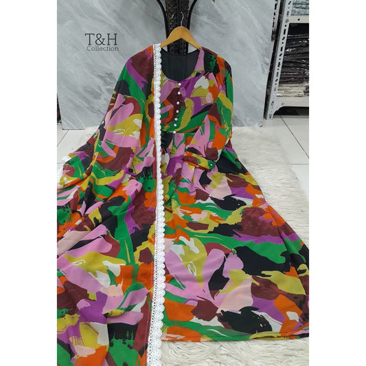 Elegant Chiffon Maxi with Matching Dupatta – New Arrival ✨