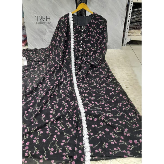 Elegant Chiffon Maxi with Matching Dupatta – New Arrival ✨