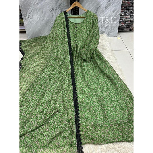 Elegant Chiffon Maxi with Matching Dupatta – New Arrival ✨