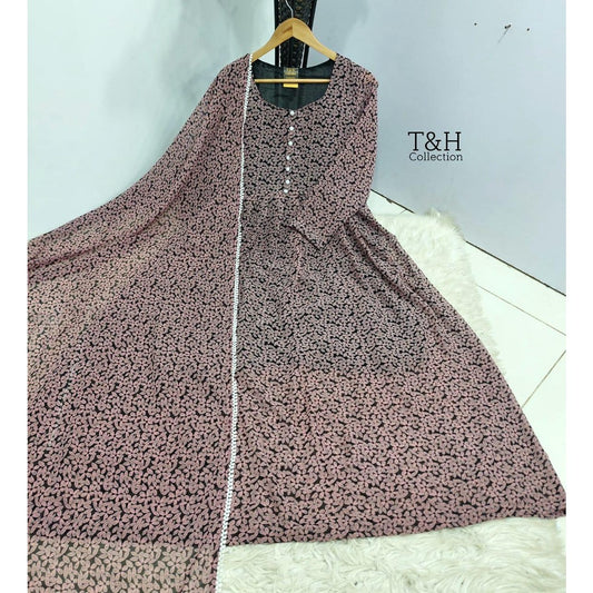 Elegant Chiffon Maxi with Matching Dupatta – New Arrival ✨