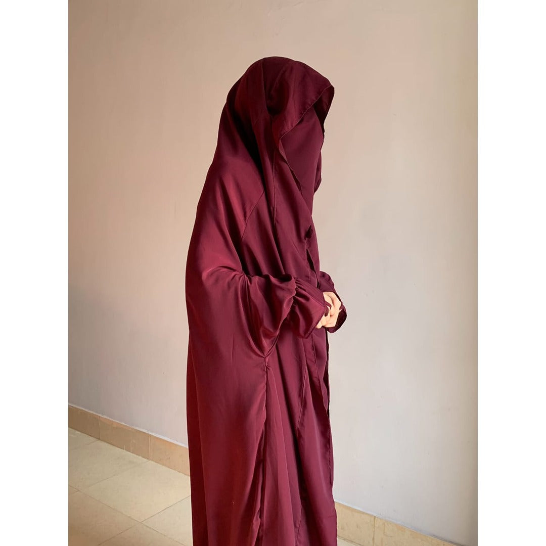 Saudi Jilbab – Premium Peach Nida Fabric (Full Coverage Abaya Style)