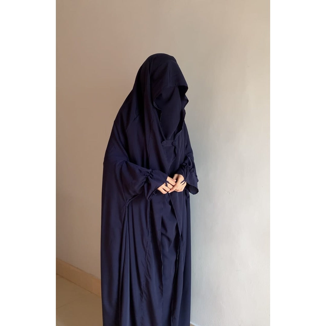 Saudi Jilbab – Premium Peach Nida Fabric (Full Coverage Abaya Style)