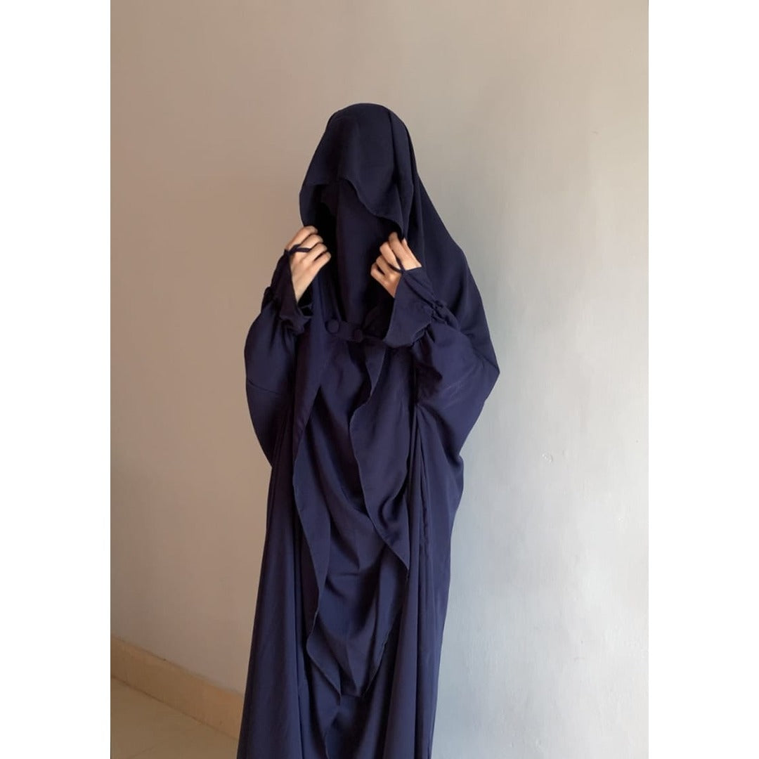 Saudi Jilbab – Premium Peach Nida Fabric (Full Coverage Abaya Style)