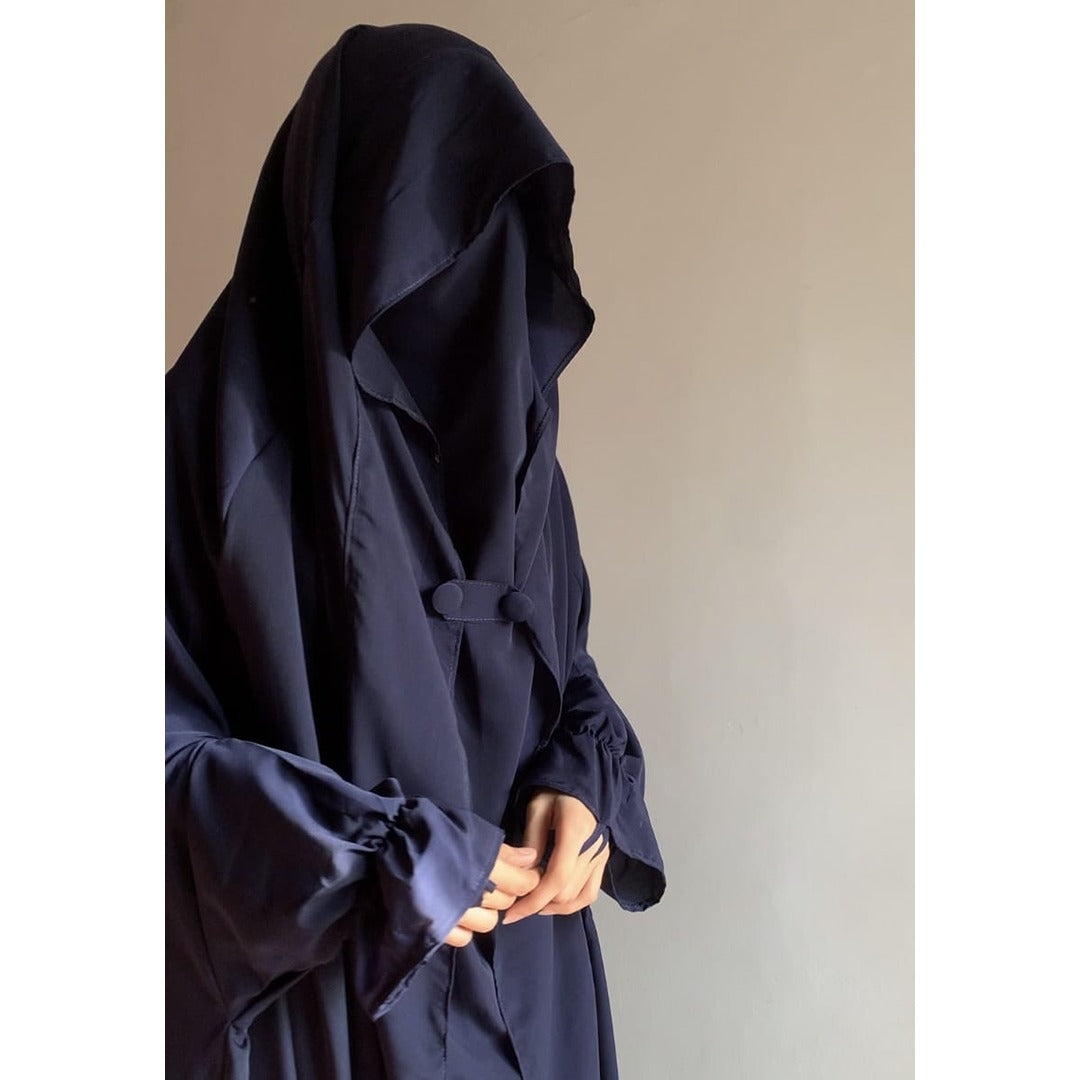 Saudi Jilbab – Premium Peach Nida Fabric (Full Coverage Abaya Style)