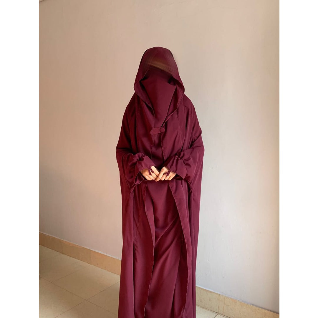 Saudi Jilbab – Premium Peach Nida Fabric (Full Coverage Abaya Style)