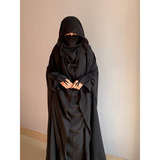 Saudi Jilbab – Premium Peach Nida Fabric (Full Coverage Abaya Style)