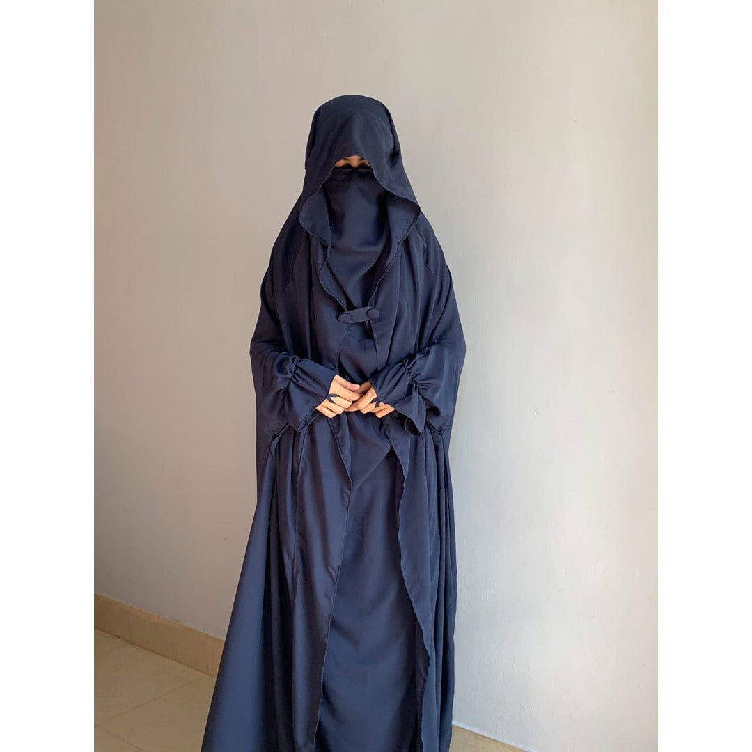 Saudi Jilbab – Premium Peach Nida Fabric (Full Coverage Abaya Style)